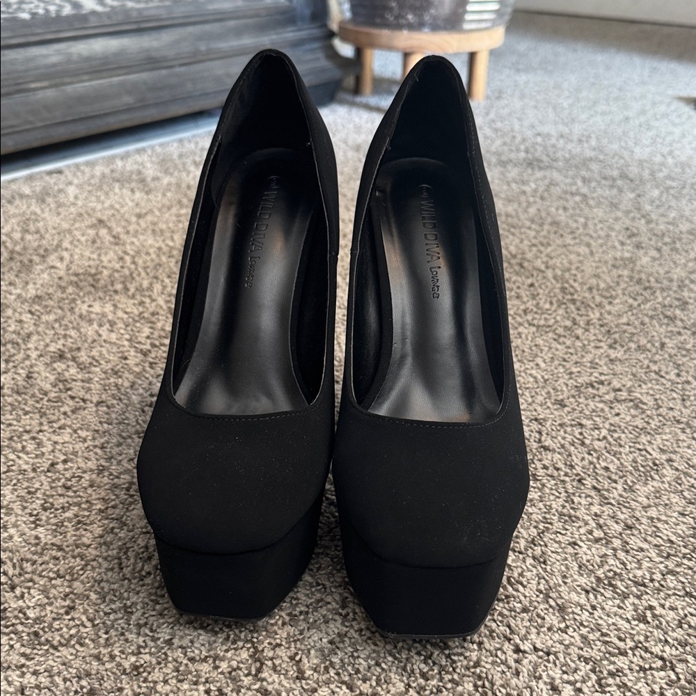 DIVA Lounge Black Platform Shoes
